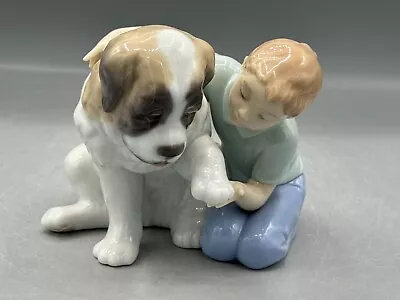 Buy LLADRO Nao Boy With St. Bernard Dog FIGURINE . • 124.95£