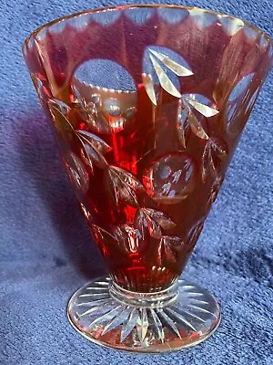 Buy Art Deco  Lage Glass Cut Vase (1658gm)  • 18£
