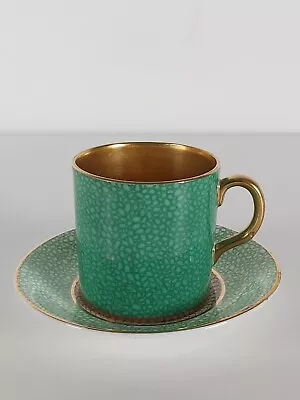 Buy Allertons Old English  Melba  Green Gilded Coffee Cup And Saucer • 39£