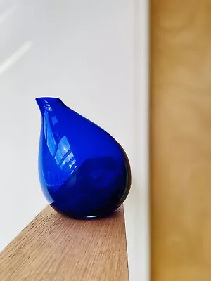 Buy Abstract Offset Cobalt Blue Art Glass Vase • 29.99£