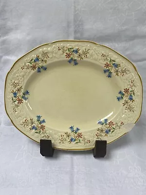 Buy 1930s Crown Ducal Cream Embossed 26cm Serving Platter With Harebell Flowers • 20£