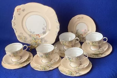 Buy ANTIQUE Tea Set Bone China Paragon Loretta Autumn Leaves Hawthorn Berries • 55£