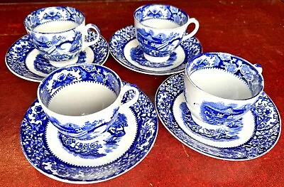 Buy “Olde Alton Ware” 1920s Tea For Four Set. Alton Towers Gardens In Blue And White • 14.99£