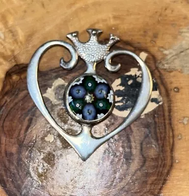 Buy Caithness Glass Blue Sterling Silver Pendant - Heart Shape - Birmingham 1971 • 48£