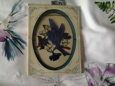 Buy Vintage Stained Glass Sun Catcher Blue Bird By Joan Baker • 18.95£