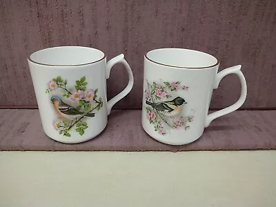 Buy Jason Works Nanrich Pottery Floral Bird Petite Tea Mugs Fine Bone China Set Of 2 • 26.09£