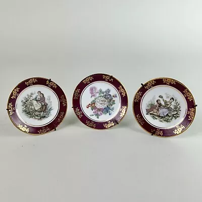 Buy Vintage Limoges France Courting Couple Signed Fragonard Small Round Dish LOT (3) • 22.37£