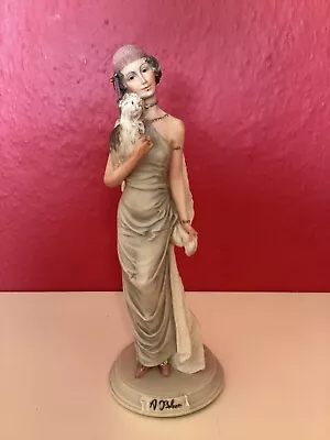 Buy A Belcari Capodimonte Figurine Called “Dear”. Lady With A Dog.1987. • 9.99£