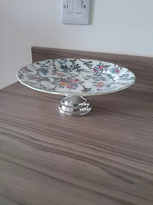 Buy Vintage 1960's Midwinter Lorna Doon Chintz Chrome Pedestal Cake Stand • 14.50£