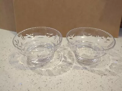 Buy 2 X Dessert Bowls - One Is Marked As Brierley -Cut Glass Crystal Glass Bowl A145 • 4.50£