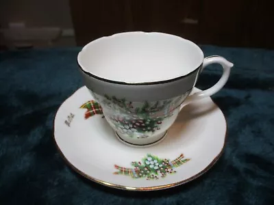 Buy Vintage 1950's, 60's  Ceramic Scottish Cup & Saucer Hand Painted Moffat Clan • 20.87£