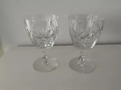 Buy Clear Cut Glass Rummer / Wine Glasses X 2  • 12.50£