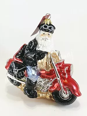 Buy Glassware Art Studio Biker Santa On Motorcycle Handcrafted Christmas Ornament • 6.51£