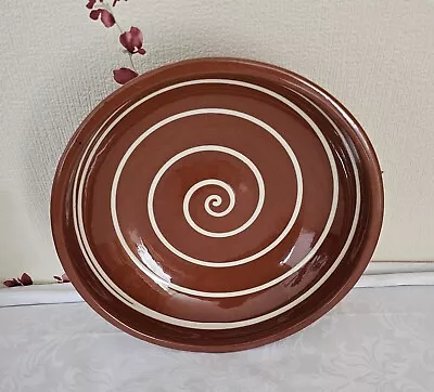 Buy Brown And White Slipware Swirl Salad Dish • 6.99£