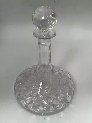 Buy Large Crystal Glass Clear Rounded Decorative Decanter With Stopper 12  #LH • 9.49£