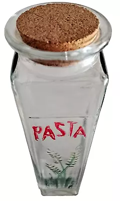 Buy Vintage Glass Pasta Storage Jar Size: H30.5 X W7cm Cork Lids 2x Available VGC • 9.99£