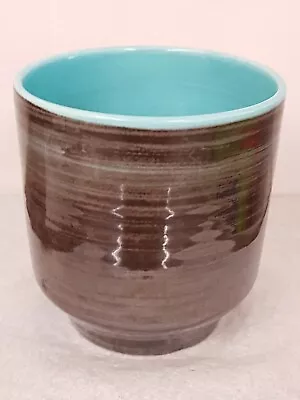 Buy Vintage Lamorna Studio Pottery Cornwall Stoneware Planter Brown/ Turquoise 4.25  • 15£