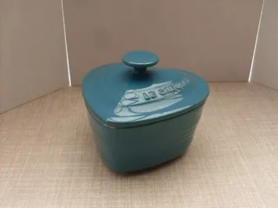 Buy Le Creuset Teal Heart Shape Stoneware Ramekin & Lid • 14.99£