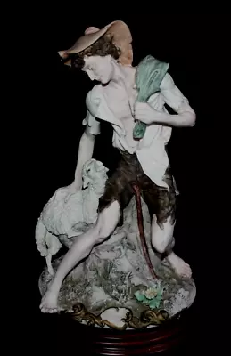 Buy Rare Capodimonte Giuseppe Armani Figurine Of A Shepherd On Wooden Base • 19.99£