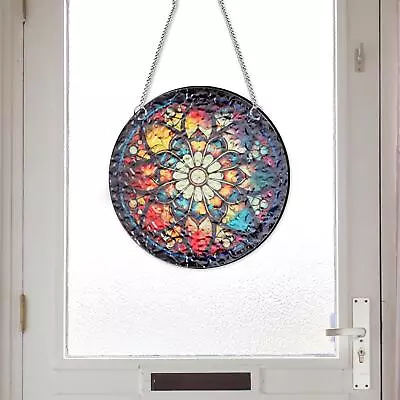 Buy Stained Glass Window Hanging Decor Colorful Floral • 9.53£