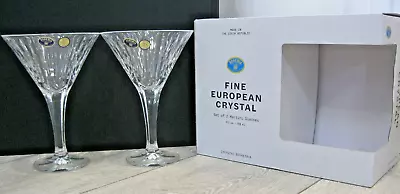 Buy 2x Premium Bohemia 24% Heavy Lead Crystal Martini / Cocktail Glasses- New In Box • 20£