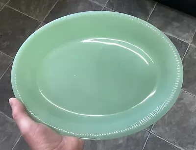 Buy Vintage Fire King Jadeite Ovenware Glass Oval Serving Plate • 22£