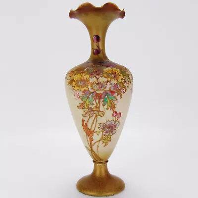 Buy Antique Carlton Blush Ware Vase Old Anemone Design W & R - 29cm C1894 • 69.99£