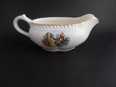 Buy Vintage Harker Pottery Co 22kt Gold Colonial Couple Gravy Boat • 11.14£