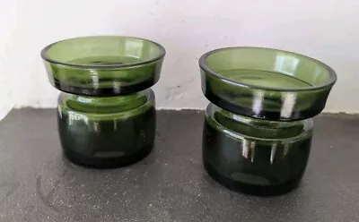 Buy Vintage Pair Of Jens Harold Quistgaard Dansk Designs Green Glass Candle Holders • 14.99£