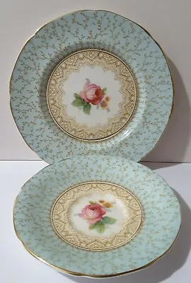 Buy Art Deco Paragon Turquoise, Gold Lace Saucer &side Plate, Recency Pattern, 1930s • 12£