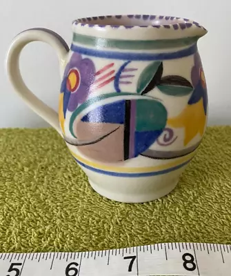 Buy Vintage Poole Pottery Jug 1922-35 Winifred Collett Pink Base TJ Pattern • 19.99£