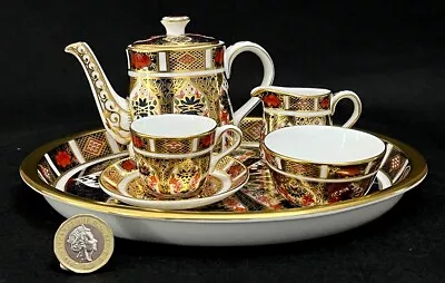 Buy Royal Crown Derby 'Tea Set' Cabaret Miniature Old Imari 1128 1st Quality • 155£