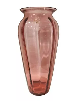 Buy Stelvia Cranberry/Rose Pink Glass Flared Vase Hand Made In Italy 12 X5.5  • 54.88£