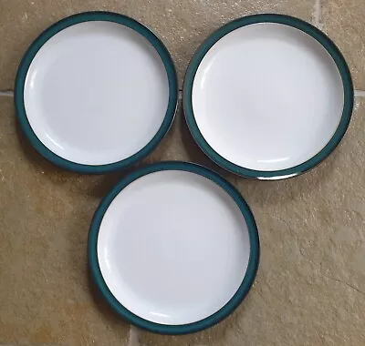 Buy 3 X DENBY GREENWICH LARGE DINNER PLATES 10.25  DIAMETER IN USED CONDITION • 12.50£