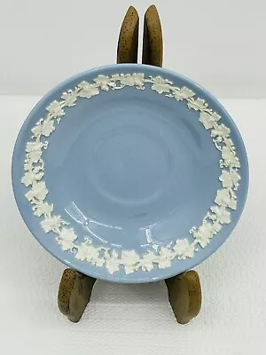 Buy Wedgwood Embossed Barlaston Of Etruria Queens Ware White On Blue Saucer 5 1/2” • 13.05£