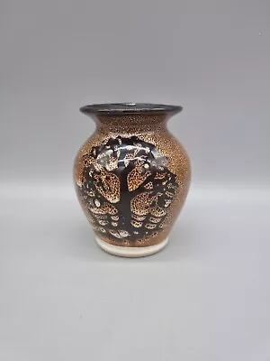 Buy A Vintage Haven Pottery Vase By David Lemon Mottled Tree Form, Label & Impressed • 12£
