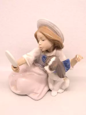 Buy Lladro Figurine Girl With Dog WHO'S THE FAIREST 5468. Damage To One Hand. • 15£