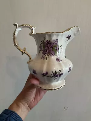 Buy Vintage HAMMERSLEY Bone China VICTORIAN VIOLETS Larger 17cm Tall MILK JUG • 17£