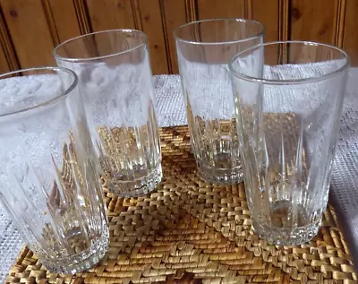 Buy 4  Vintage Arcoroc 'lancer' Tall Tumblers/approx 1/2pt  Good Condition • 5£