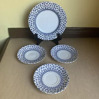 Buy Vintage Ironstone English Dinnerware Set Of4 - 3 Saucers 1 Plate Made In England • 45.01£