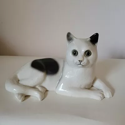 Buy Vintage Staffordshire Nelson Black White Cat Figurine Ornament • 14.99£