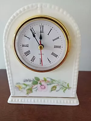 Buy Aynsley Clock Wild Tudor Flowers Design 13cm Tall, Good Working Condition  • 12.95£
