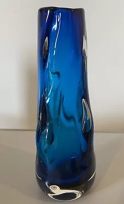 Buy Whitefriars Glass Knobbly Vase Blue Pattern 9612 Wilson / Dyer • 60£