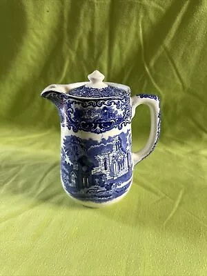 Buy Vintage George Jones & Sons Abbey 1790 Blue & White Coffee Pot / Water Jug • 7.50£