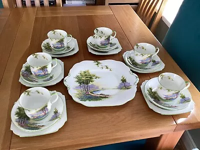 Buy Aynsley  Art Deco Bone China Tea Set Bluebell Time Rare 1930s Free Postage.!!! • 31£