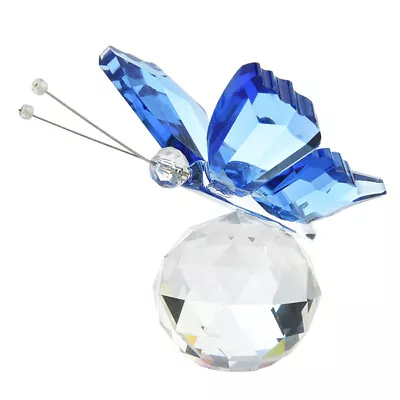 Buy Crystal Butterfly Figurine Animal Ornaments Crafts Glass Paperweight Decorat>:> • 7.03£