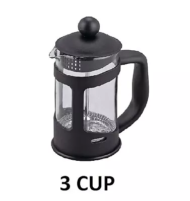 Buy Serving Coffee Maker Plunger Mixture Cafetiere French Press Glass 3/4/6 & 8 Cup • 8.95£