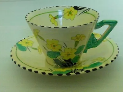 Buy Burleigh Ware Zenith Art Deco Tea Duo Primrose Pattern Vgc • 18£