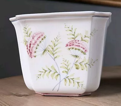 Buy D Bassano Ceramic Plant Pot Planter Italian Vintage Floral Square Hand Painted • 14£