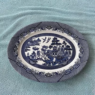Buy Churchill Blue Willow Large Oval Serving Platter England 14.5  X 11.5” EUC • 27.91£